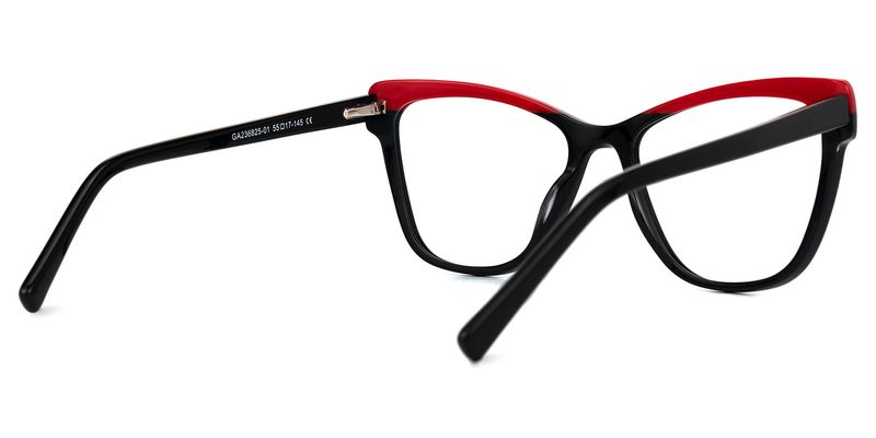 Adames - Butterfly Black/Red Two-tone Eyeglasses - 3