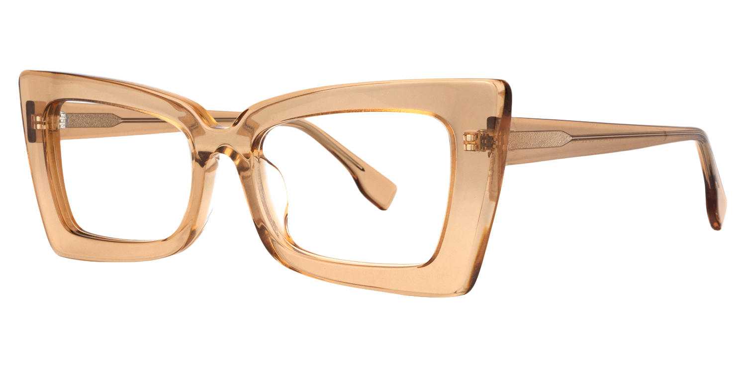 Sarah - Rectangle Tawny Eyeglasses | Vooglam Front View