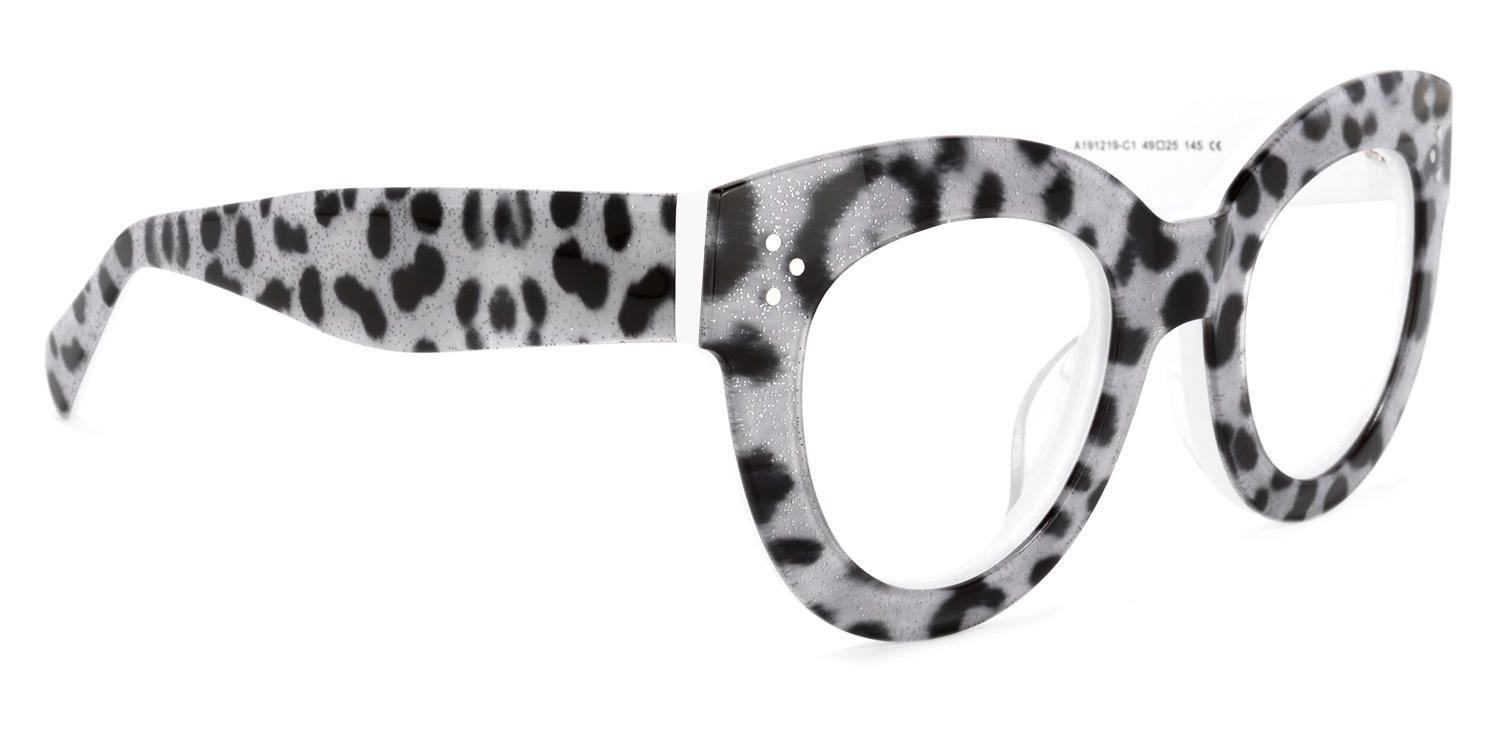Oval Grey/Leopard Eyeglasses - 5