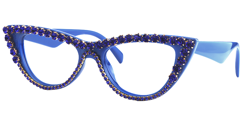 Cathleen - Blue Cat Eye Glasses - 2