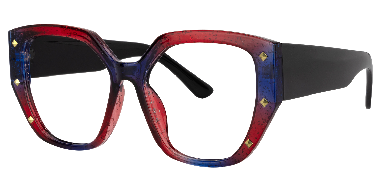 Xantara - Geometric Blue/Red Eyeglasses product detail 3