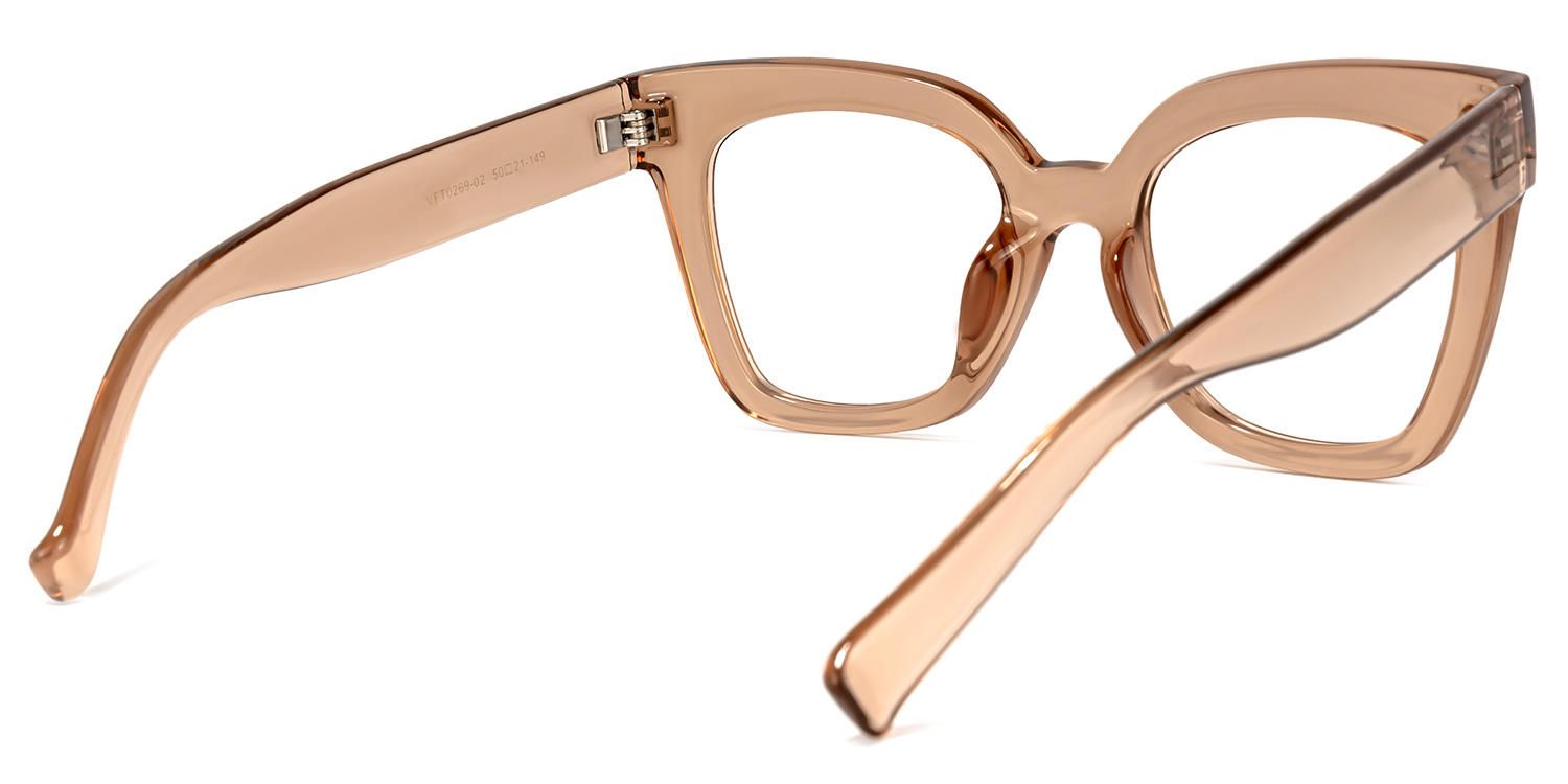 Naila - Square Tawny Eyeglasses│Vooglam1 Side View