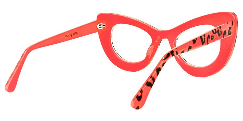 Weslie - Cat Eye Red/Leopard Eyeglasses - 3