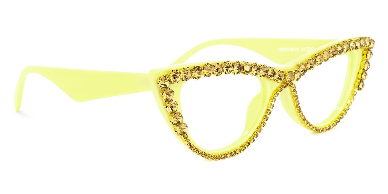 Cute Yellow Cat Eye Glasses- 5