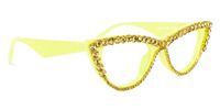 Cathleen - Glitter Yellow Cat Eye Glasses - 5