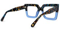 Charisse - Square Two-tone Blue Eyeglasses | Vooglam Side View