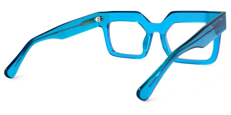Canela - Rectangle Blue Eyeglasses - 3