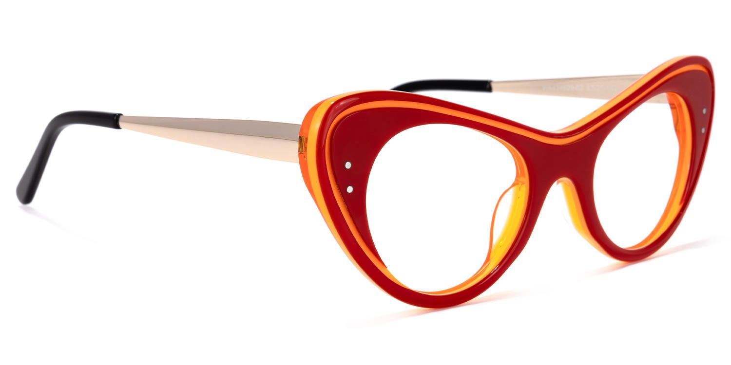 Cat Eye Red Eyeglasses - 5