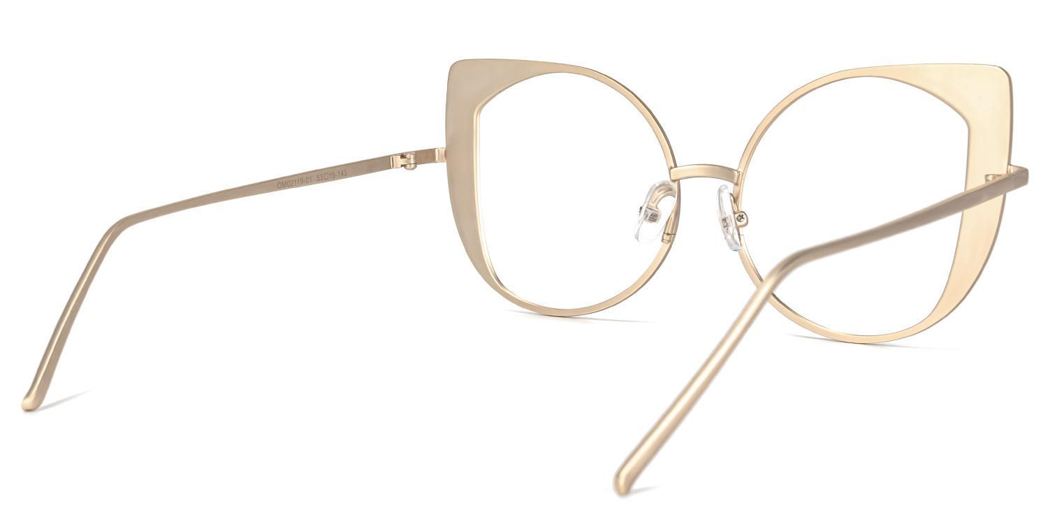 Eleni - Cat Eye Orange Eyeglasses | Vooglam Side View