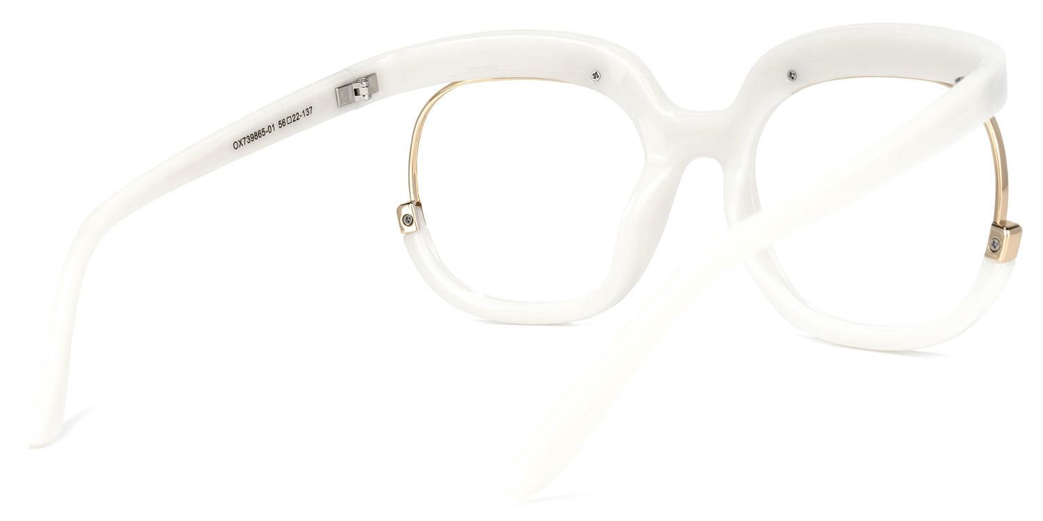 Fredia - Square White Eyeglasses - 3