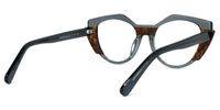 Lenore - Geometric Dark/Grey Eyeglasses | Vooglam Side View