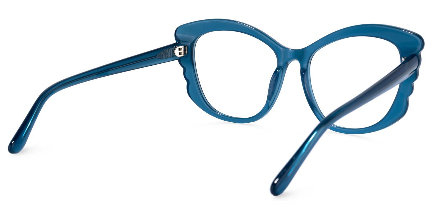 Geometric Blue Eyeglasses - 3
