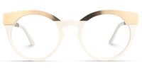 Round White Eyeglasses | Vooglam.com Angle View