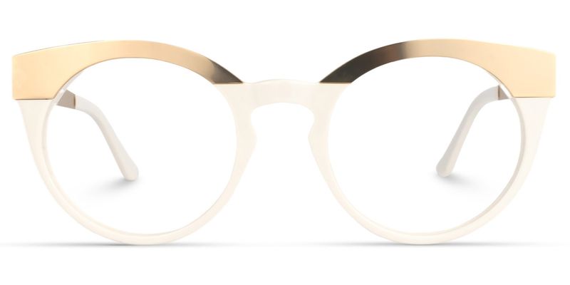 Levens - Round White Eyeglasses