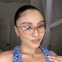 Annie - Rectangle Champagne Eyeglasses - 5