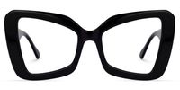 Mandi - Butterfly Black Eyeglasses | Vooglam Angle View