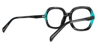 Square Turquoise Eyeglasses | Vooglam.com Side View