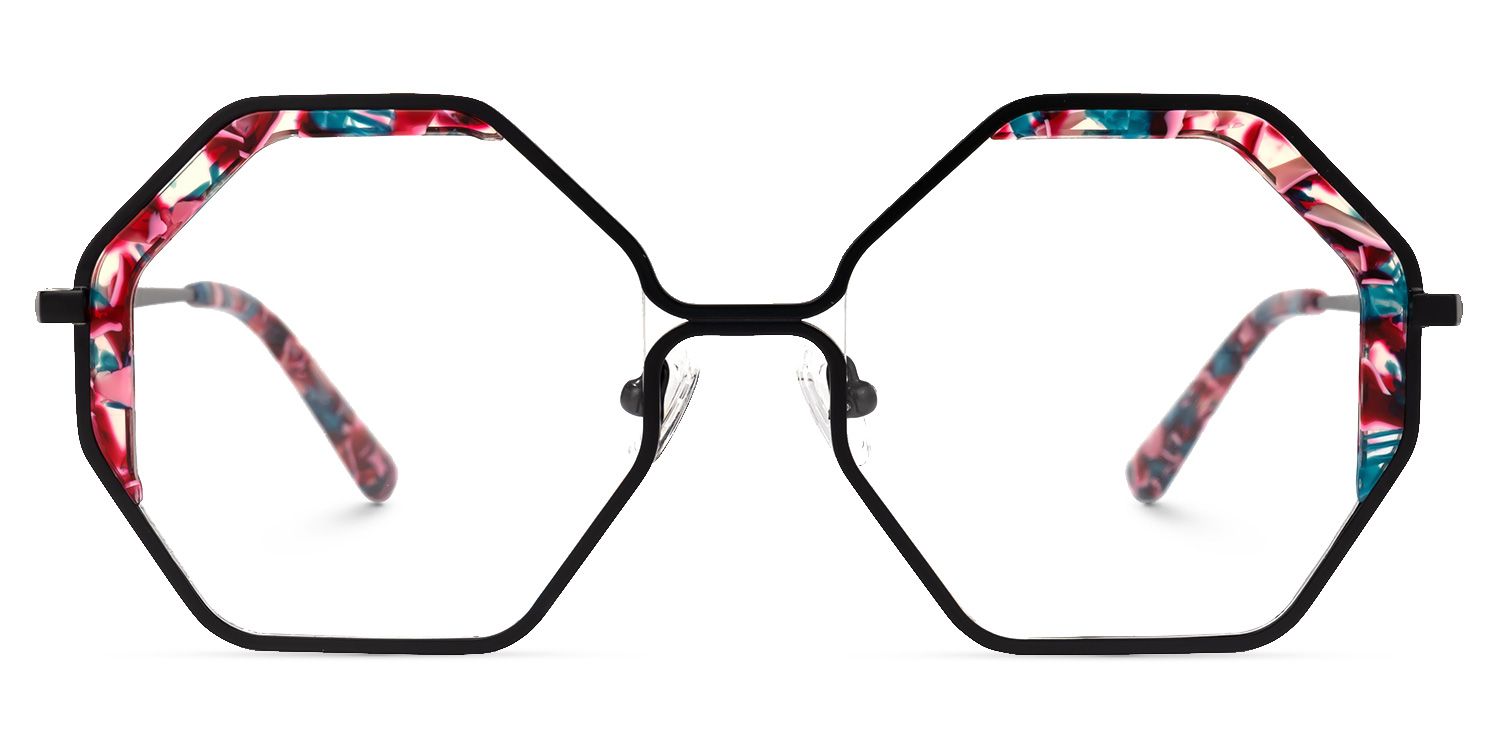Scotto - Geometric Floral Eyeglasses | Vooglam Angle View