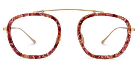 Bernal - Aviator Red/Floral Eyeglasses