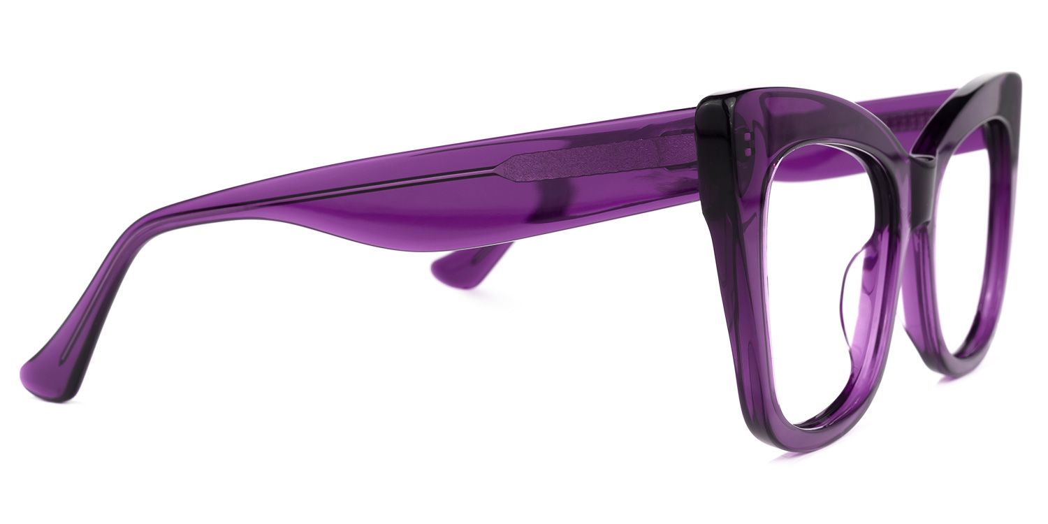 Escobar - Square Purple Eyeglasses - 4