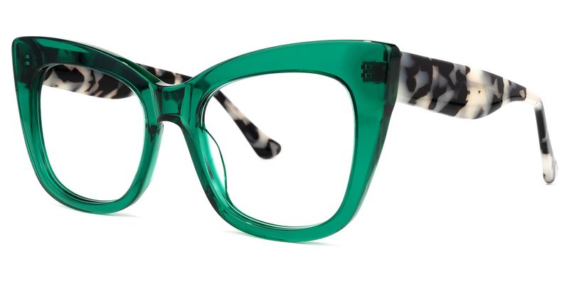 Escobar - Square Green Eyeglasses - 2