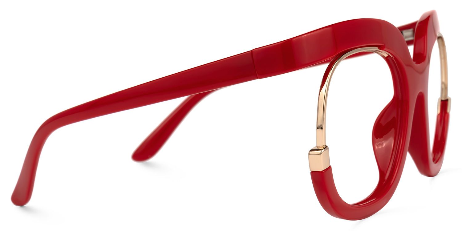 Fredia - Square Red Eyeglasses - 4