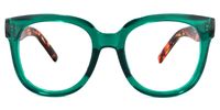 Vernetta - Square Dark/Green Eyeglasses | Vooglam Angle View