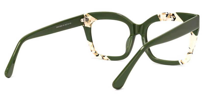 Terrie - Square Dark/Green Eyeglasses - 3