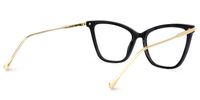 Hilary - Butterfly Black Eyeglasses | Vooglam Side View