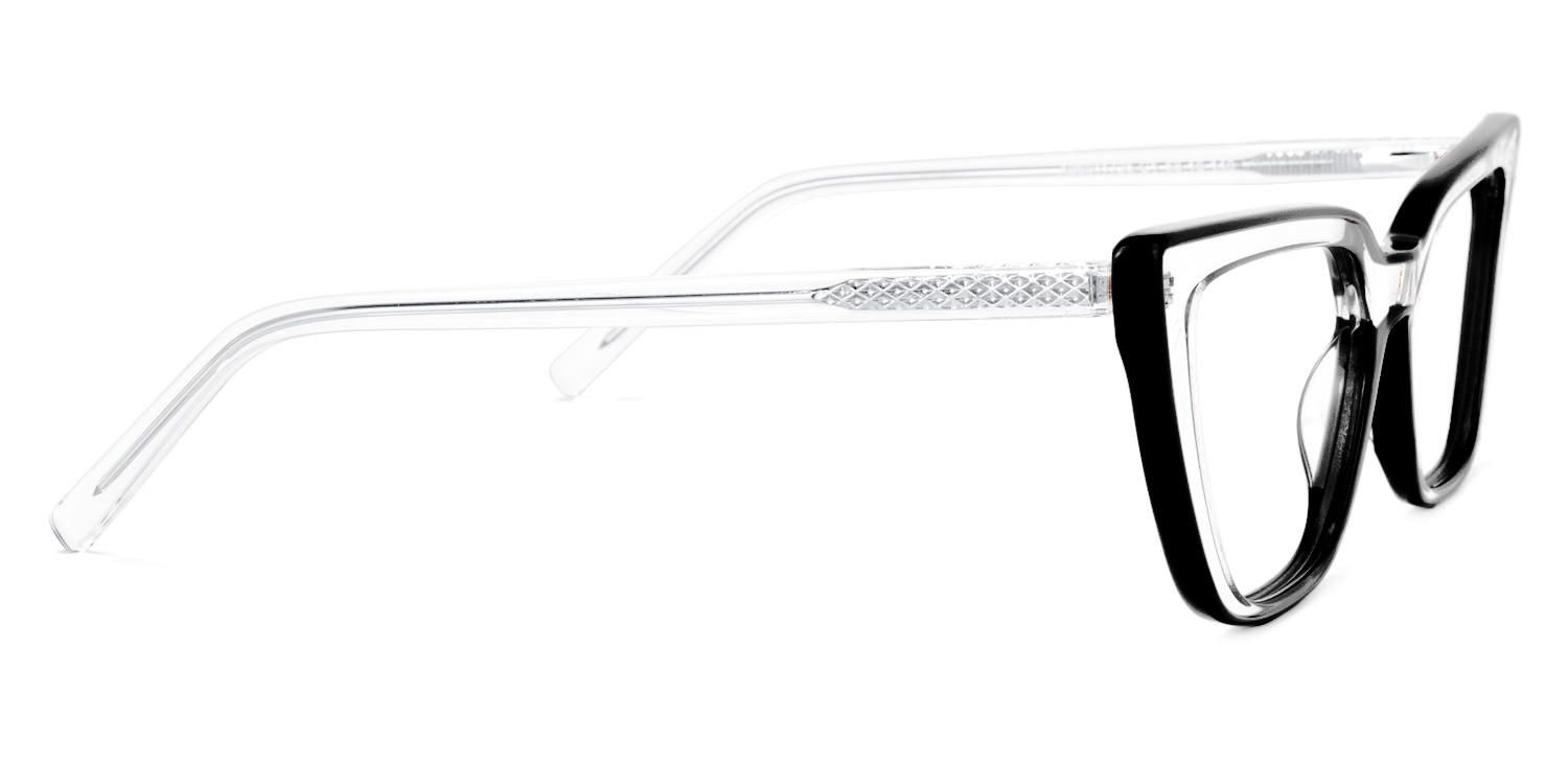 Lyuba - Rectangle Black Eyeglasses | Vooglam 4