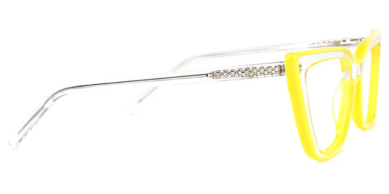 Lyuba - Rectangle Yellow Eyeglasses - 4