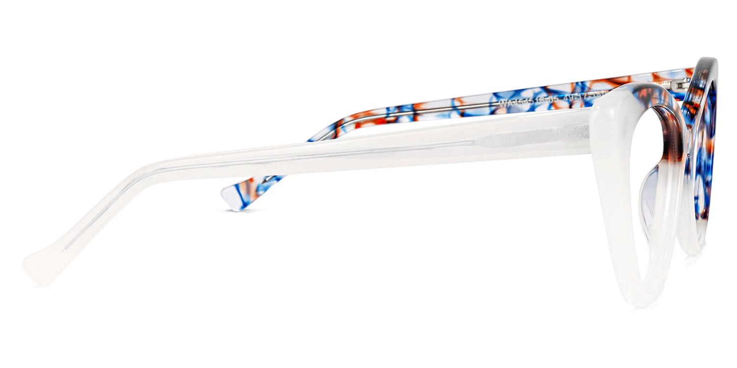 Antoinette - Cat Eye Blue/Orange Eyeglasses - 4