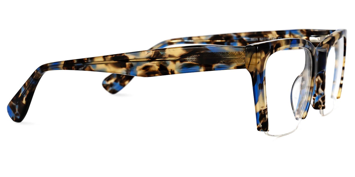 Vivienne - Rectangle Blue/Tortoise Eyeglasses - 4