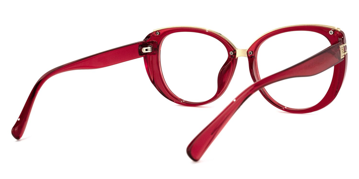 Bessie - Oval Wine/Red Eyeglasses - 3