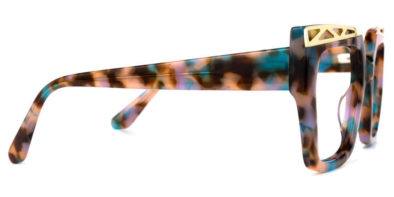 Fabianne - Square Floral Eyeglasses - 4