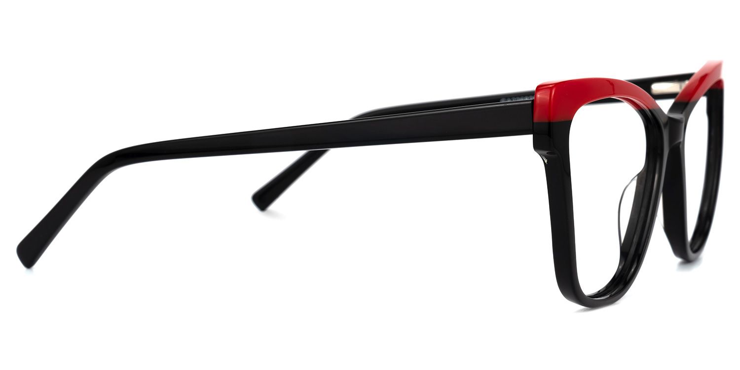 Adames - Butterfly Black/Red Two-tone Eyeglasses | Vooglam 4