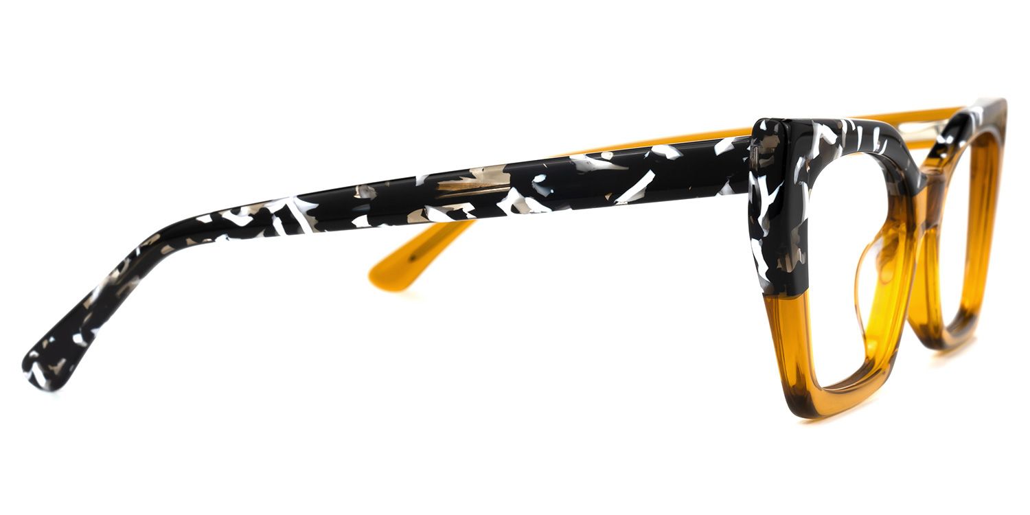 Kirsten - Rectangle Yellow/Tortoise Two-tone Eyeglasses product detail 4
