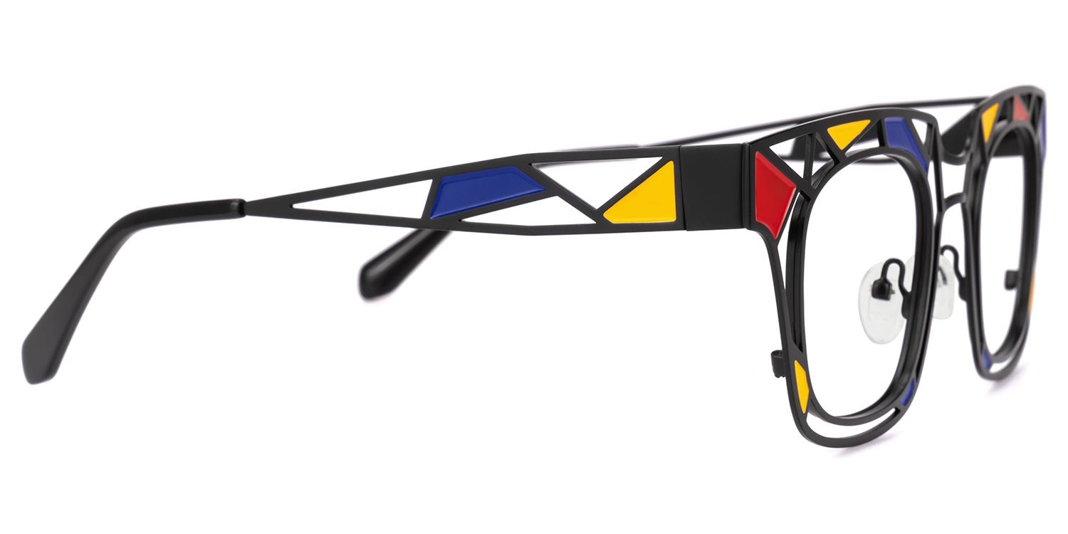 Mondrian - Square Black Eyeglasses - 4