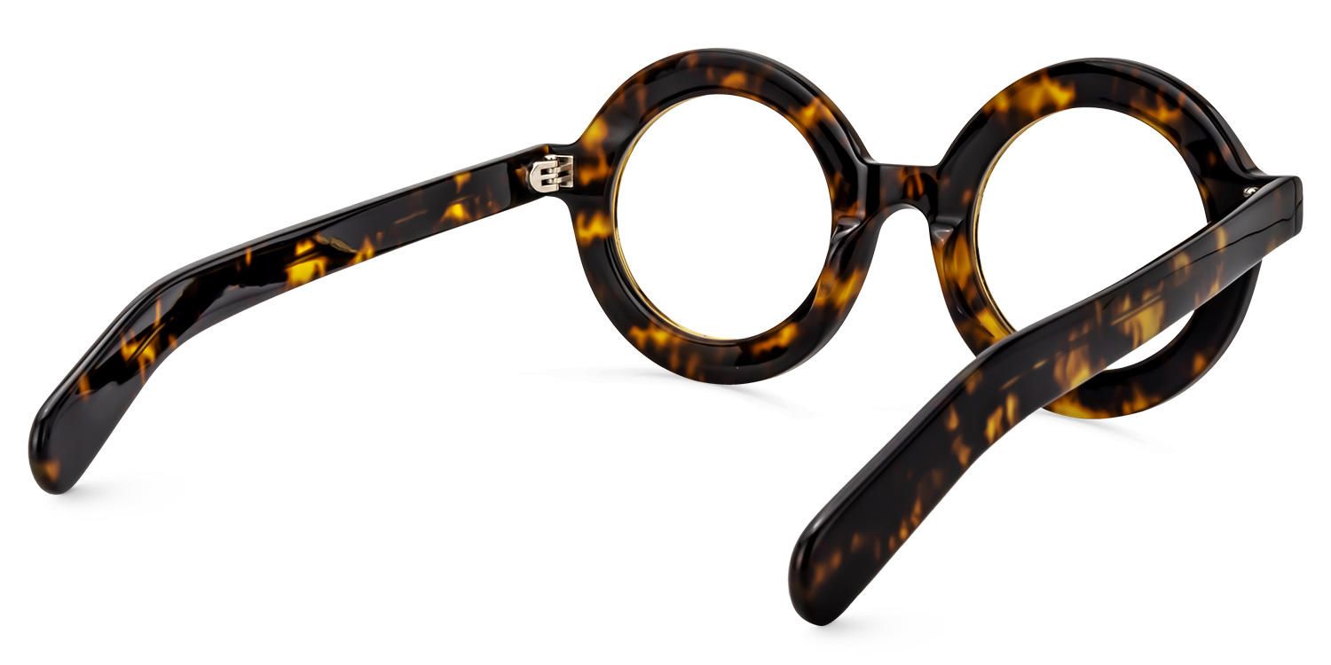 Almon - Round Gold/Tortoise Eyeglasses | Vooglam Side View