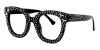 Shiny Round Black Eyeglasses  ▏Vooglam Side View