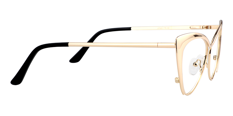 Annabelle - Cat Eye Gold Eyeglasses | Vooglam 4