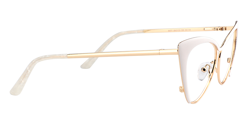 Annabelle - Cat Eye White Eyeglasses - 4