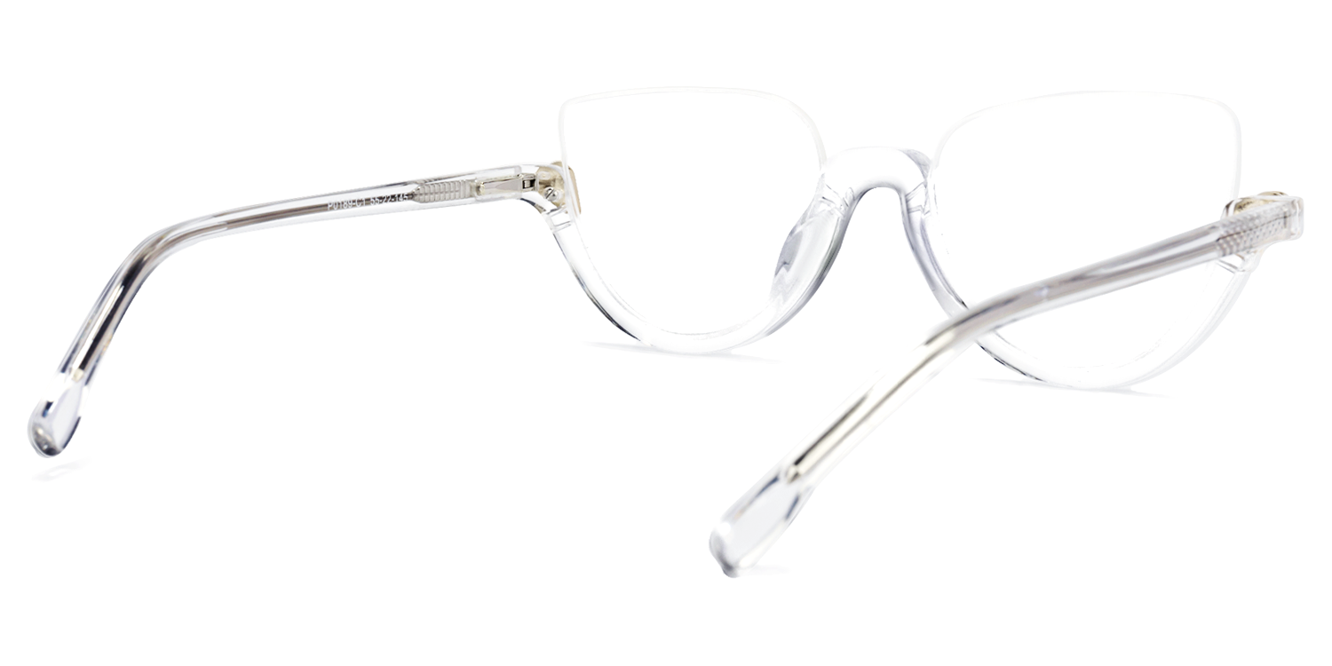 Sylvia - Cat Eye Crystal Clear Eyeglasses | Vooglam1 Side View