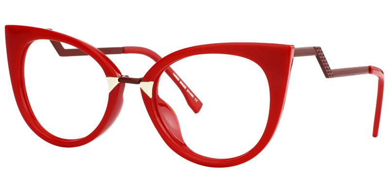 Arda - Red Cat Eye Glasses | Vooglam Front View