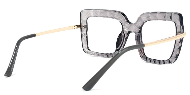 Phebe - Square Grey Eyeglasses - 3
