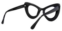 April - Glitter Black/Gold Cat Eye Glasses | Vooglam Side View