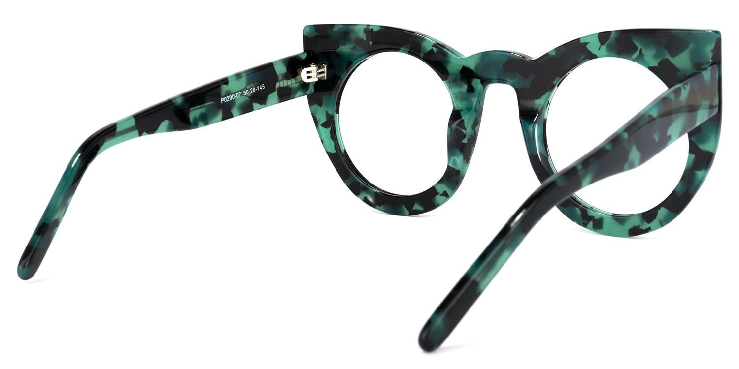 Cat Eye Green/Tortoise Eyeglasses | Vooglam.com Side View