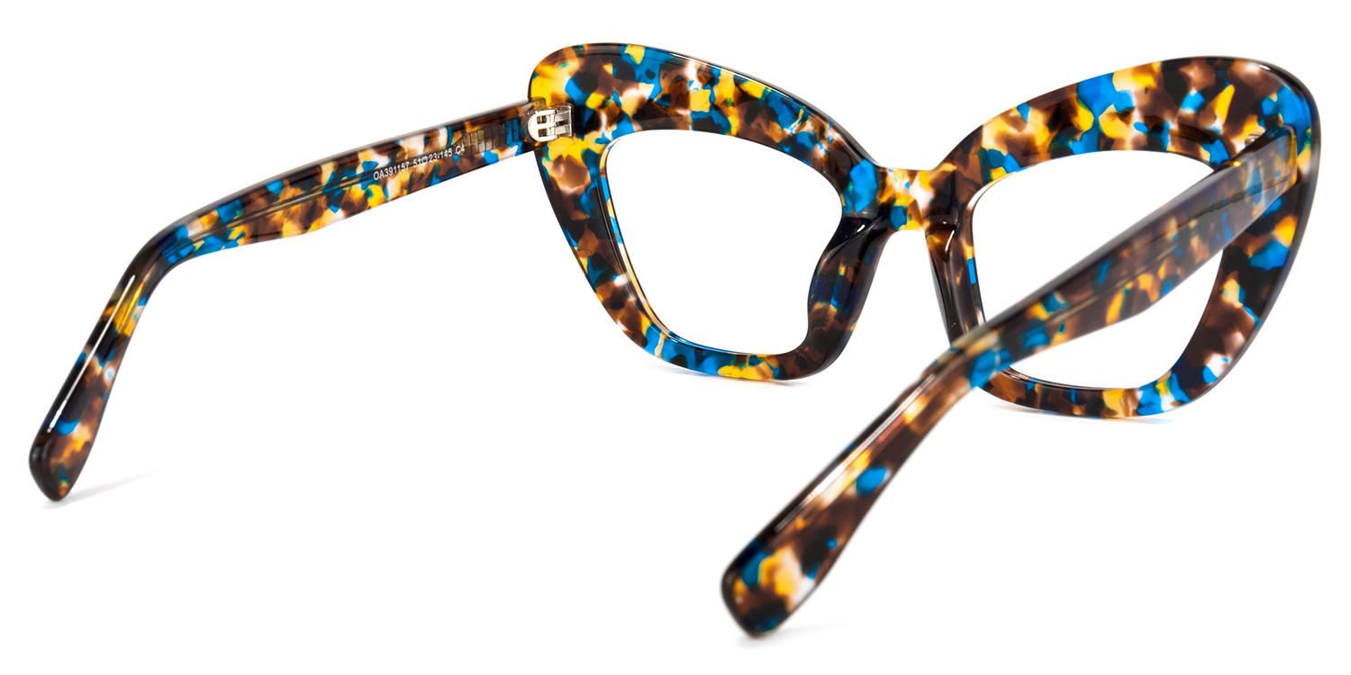 Zuzanna - Cat Eye Blue/Orange Eyeglasses product detail 3
