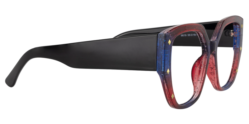 Xantara - Geometric Blue/Red Eyeglasses - 5