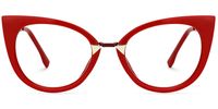Arda - Red Cat Eye Glasses | Vooglam Angle View